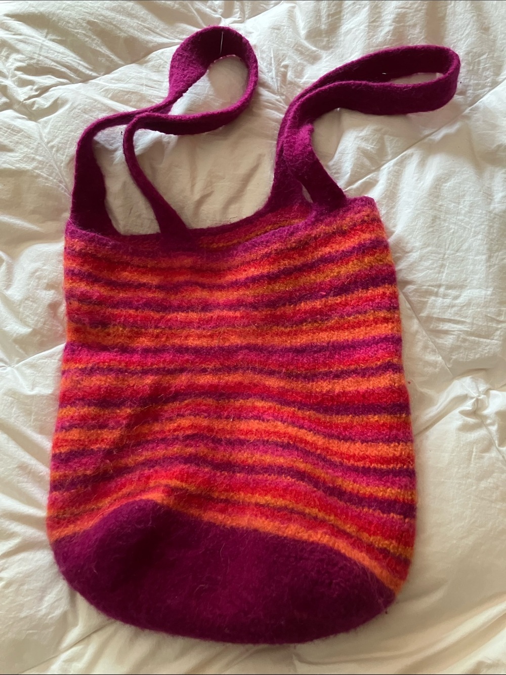 Felted Wool bag for beach or market or overnights huge 19” hand made wool